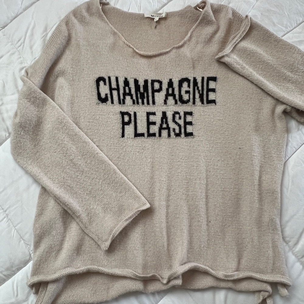Champagne Please Loose Long Sleeve Top